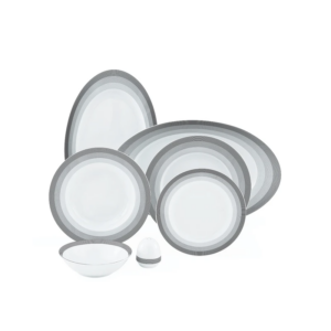 سرویس غذا خوری 28 پارچه چینی زرین سری ایتالیا اف مدل سیلور لاینر درجه سه