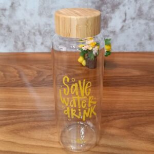 بطری درب بامبو یونیک مدل UN-3058 طرح save water drink