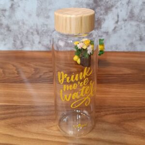 بطری درب بامبو یونیک مدل UN-3058 طرح drink more water