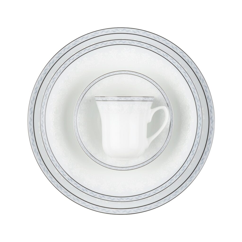 سرویس چینی 108 پارچه شهرزاد وایت رز 12 نفره چینی زرین