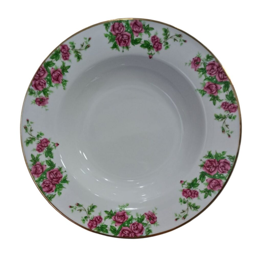 بشقاب گود 22 طرح بیدگل چینی زرین درجه عالی